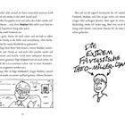 Textpassage über eine Superhero-Gang. Darunter Illustration eines lächelnden Jungen mit dem Schriftzug „Die Extrem Fantastische Theo-Müller-Gang“.
