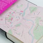 Ein pinker Text beschreibt ein Szenario und Gedanken von "Viola". Darunter eine Stadtkarte mit Straßennamen und Flüssen.