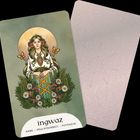 "ingwaz - Same - Fruchtbarkeit - Potenzial" steht unter einer Illustration einer Frau mit Blumen und Schmetterlingen.