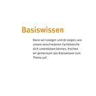 „Basiswissen“ in Orange, darunter: Einführungstext über das Auffrischen von Grundlagenwissen.