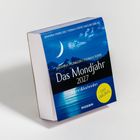 „Das Mondjahr 2027“ Abreißkalender von Johanna Paungger & Thomas Poppe. Auf blauem Hintergrund mit gelbem Kreis.