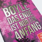 T.C. Boyle: DAS ENDE IST NUR EIN ANFANG. Lila Hintergrund mit schwarzen Schneeflocken.