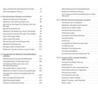 Eine Inhaltsverzeichnis-Seite mit den Hauptteilen und Kapiteln eines Buches, sortiert nach Seitenzahlen.