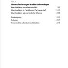 Teil 4: Herausforderungen in allen Lebenslagen; Themen wie Wechseljahre und Dankesworte mit Seitenzahlen.