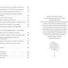 Inhaltsangabe mit Kapitelüberschriften und Seitenzahlen links, Zitat von Rabindranath Tagore rechts. Unten mittig ein Baum.