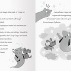 Links ein Text über Gregor und Timmi. Rechts schnipst Gregor; sie landen in einer Wunderlampe. Eine Illustration zeigt Timmi.