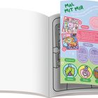 "Mal mit mir" gefolgt von Tipps zur Beleuchtung, Schatten und Markern. Farbige Illustrationen mit niedlichen Tieren.