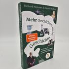 „Mehr Geschichten aus der Geschichte“, Autoren Richard Hemmer & Daniel Meßner, Abbildung von Erfindungen und Figuren.