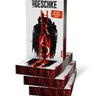Ein Stapel Bücher: "Linus Geschke" oben, "HRADS" vertikal, "SPIEGEL Bestseller-Autor" auf Etikett, Verlag "Piper".