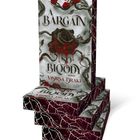 Buchtitel: "A Bargain So Bloody". Autor: Vasiilsa Drake. Umschlag mit blutroter Rose und dunklen Ranken.