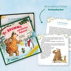 "Dr. BRUMMs verflixter Advent. 24 Vorlesegeschichten. Mit 24 weihnachtlichen Vorlesekarten." Zwei Tiere, Bär und Dachs.