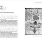 1 Unordnung und Schöpfung. Der Gott Nun hebt die Sonnenbarke in den Himmel. Links Textseite, rechts antike Illustration.
