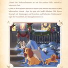 "Weihnachtstraditionen" steht oben. Text erzählt von Weihnachtsgeschenken. Unten: Illustration von Hunden mit Weihnachtsdekoration.