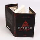 Buchcover "Oxford Blood" von Rachael Davis-Featherstone, mit Rot auf Schwarz. Abbildung eines Gebäudes in Oxford.