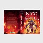 "Nico & Will: Das Gericht der Toten" ist der Titel. Im Hintergrund ein flammendes Setting mit einer großen, bedrohlichen Figur.