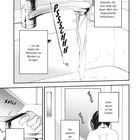 Texte beschreiben einen dämonischen Schabernack mit drei Gegenständen. Eine Person benutzt einen Wasserhahn im Badezimmer.