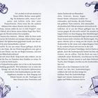 Seiten 14 und 15 zeigen Texte über Ribisel, Bücher und ein Zauberstab. Verzierungen: ein Schlüssel, Lampe, Teetasse.