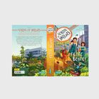 "Fette Beute!", School of Talents, Mission. Bunte Illustration: Kinder auf einer riesigen Kürbispflanze, Gebäude im Hintergrund.