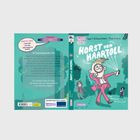 Buchcover: "HORST von HAARTOLL. Ein haarsträubender Fall!" Illustration eines Detektivs mit großer Frisur.