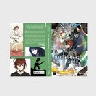 "The Beginning After the End 8" zeigt farbige Manga-Figuren in Aktion. Enthält Text über Leonoras Geburtstag und Arthurs Suche.