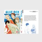 „BLUE BOX 18“. Jugendgruppe mit Basketball. Geschichte um Sportwettbewerb und Freundschaft. Manga-Stil Covergestaltung.