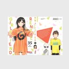 "Rental Girlfriend 35" von Reiji Miyajima. Illustration: Mädchen in orange, Junge in gelb neben einem Alien.