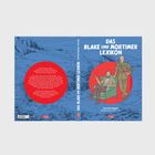 "Das Blake und Mortimer Lexikon" in weißem Text auf blauem Hintergrund. Illustration: Zwei Männer, einer sitzt, einer steht.