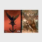 Comic mit Bildern von einem Ritual: Eine Person auf einem Altar, umgeben von Figuren, eine Frau ruft einen Dämon an.