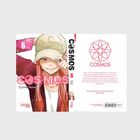 Text: "COSMOS 6" und "COSMOS". Illustration: Person mit langer Mütze und rosa Haaren, lächelt.