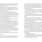 Seiten 8 und 9 eines Buches. Der Text beschreibt Szenen eines Gesprächs über einen Pakt und eine mysteriöse Begegnung.