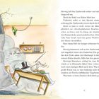 Rechts steht ein Text: Herwig ließ den Zauberstab sinken und sah sich erwartungsvoll um... Ein Hase mit Hut liegt auf einem Tisch.