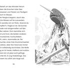 Seite 136: Text beschreibt ein Monster im Wasser und eine Figur namens Kit. Illustration zeigt ein skelettartiges Wesen mit einem Schwert.