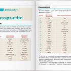 Doppelseite, linker Text: Vokale, deutscher und englischer Vergleich. Rechter Text: Konsonanten, mit Beispielen.