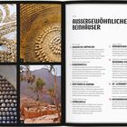 Texte: "Top 10 Außergewöhnliche Beinhäuser" mit einer Liste ab 3. Bilder zeigen Beinhäuser mit dekorativen Schädel- und Knochenmotiven.