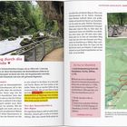Texte: "Wanderung durch die Jahrtausende", "Die Tour im Überblick". Links ein Flussweg, rechts eine Wanderkarte.