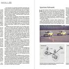 Kapitel 1: Verdeckte Entwicklung. Sportives Fahrwerk. Gelbe Prototypen, Federbeinschema, Verbundlenkerachse.