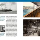 "Mit ihren drei mächtigen Schornsteinen..."; "Promenadendeck auf..."; "Der reich verzierte Salon der Ersten Klasse..."  
Links Text über Kreuzfahrten mit altem Dampfschiff-Foto, rechts Passagiere auf Deck und ein Salon.
