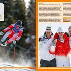 Tag 1, Sa., 07.02. Text beschreibt Ski Alpin Event in Bormio, Gold für Franjo von Allmen. Drei Skifahrer mit Medaillen.