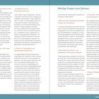 Texte: "Entspannung und Körperwahrnehmung", "Schnelle Regeneration nach dem Kampfsport", "Dehnen zur Beseitigung von Muskelungleichgewichten", "Häufige Fragen zum Dehnen". 

Ein zweispaltiger Artikel mit Tipps und Fragen zum Thema Dehnen.