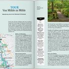 TOUR: Von Mühle zu Mühle. Wanderung durch den Naturpark Schlaubetal. Bild zeigt eine Holzbrücke über einen Waldfluss.