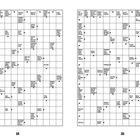 Kreuzworträtselgitter auf zwei Seiten, nummeriert 34 und 35. Verschiedene Wörter in Kästchen für horizontale und vertikale Hinweise.