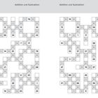 Zahlenraum 1–100, Addition und Subtraktion, zwei Gitter mit Rechenaufgaben, Überschrift 6 links und 7 rechts.