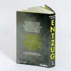 „ENTZUG“ von Christoph Peters. Lobende Kritik von Christoph Schröder. Verlagslogo unten links. Rechte Seite geöffnet.