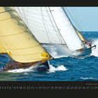 Zahl "3" oben. Segelboote im Meer, Wellen spritzen. Datum: "1-31" unten.