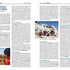 Links oben steht "3000 km durch den spanischen Frühling". Darunter ein Reisebericht mit Fotos von Motorrädern in bergiger Landschaft.