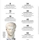 WELTKUNST N° 258 Inhalt: Nummerierte Themen wie "Aus dem Strom der Zeit", "Spuren der Macht". Büste des Kaisers Caligula abgebildet.