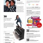 40 Die besten Komplimente. Spezielles Magazinlayout, fröhliche Menschen, Mann auf Klavier. QR-Codes vorhanden.