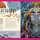 „MEERJUNGFRAU“ und „Dieses Meerwesen ist halb Fisch, halb Frau.“ Links Text über Meerjungfrauen, rechts Bild einer bunten Meerjungfrau.