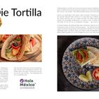 "Die Tortilla. Hola México www.holamexico.de. Zwei Tortilla-Arten: Mais und Weizen. Bild: Tacos und Teller mit Tortillas und Gemüse."