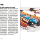 Titel: Einleitung.

Text: "Gestalten Sie das Schreibgerät Ihrer Träume!"

Abgebildet: Mehrere edle Kugelschreiber mit farbenfrohen Mustern.